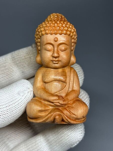 木製 仏像 天然木 縁起物 根付 中国 置物 工芸品 彫刻 仏教美術 お守り