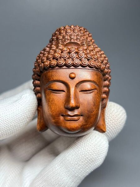 仏教美術 釈迦様 黄楊木 根付け 置物 細工 本物拓植 木製 木彫 仏像