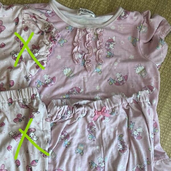 Sanrio Original マイメロパジャマ 100 ピンク 女の子 半袖Tシャツ Kids パジャマ