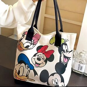 【新品】ディズニー トートバッグ ミッキー&フレンズ キャンバス ショルダーバッグ