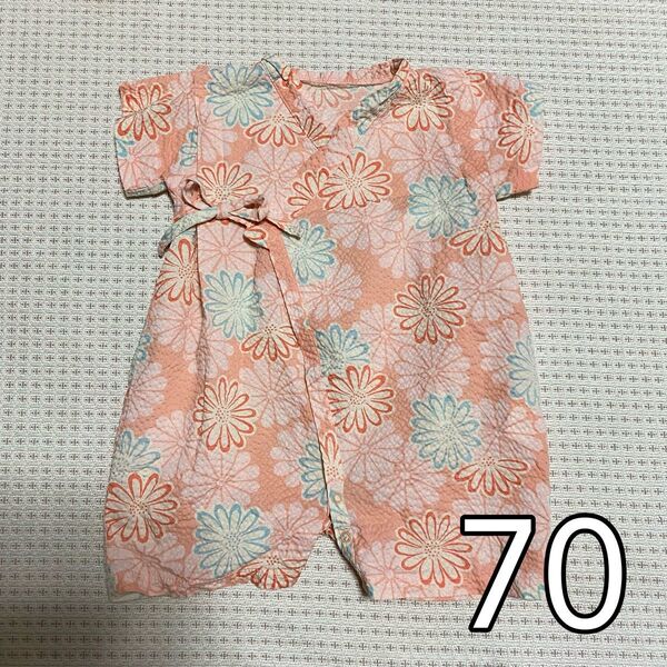 ベビー ロンパース 夏祭り 花火 浴衣 甚平 70cm