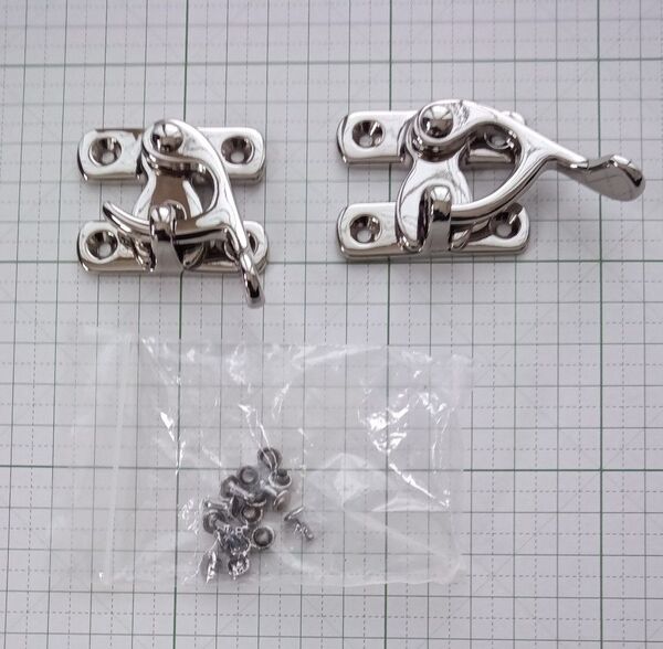 レザークラフト 金具 未使用 差し込みヒネリ 35×46mm 2個