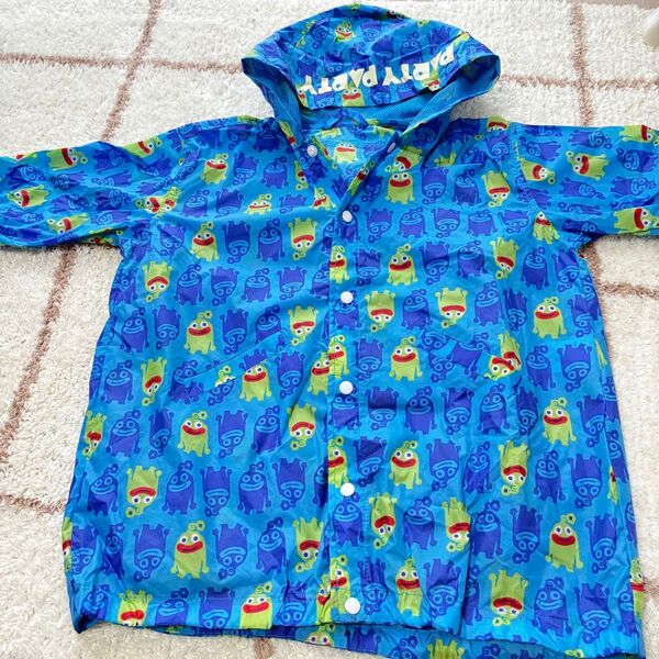 パーティパーティ レインコート 雨具 カッパ 100 110 青 ブルー 袋付き 子供 キッズ