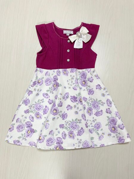 【美品】anyFAM フラワープリント ワンピース 100