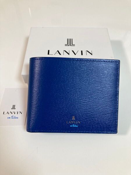 LANVIN EN Bleu ランバンオンブルー 二つ折り財布 ワグラム ブルー 定価16500円 正規品 新品