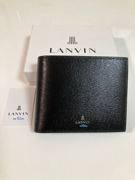 LANVIN EN Bleu ランバンオンブルー 二つ折り財布 ワグラム クロ 定価16500円 正規品 新品