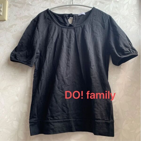 DO! family フロントタック バックリボン 半袖プルオーバー 日本製 ブラック Mサイズ