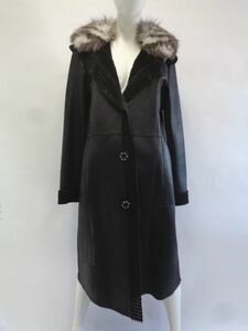  black sheepskin * Ram & fox fur fur * coat size 2-4
