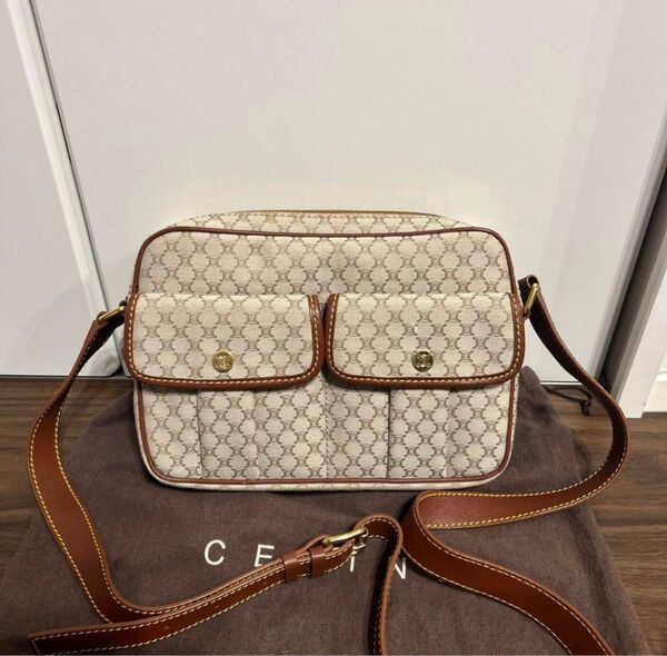 Celine ショルダーバッグ ベージュ キャンバス