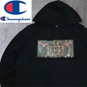 Champion チャンピオン GHOST パネル デザイン 裏起毛 プルパーカー スウェット パーカー フーディー フーディ