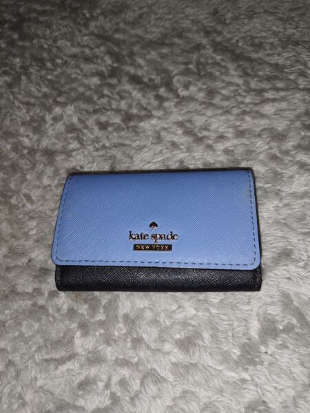 kate spade キーケース ライトブルー×ブラック