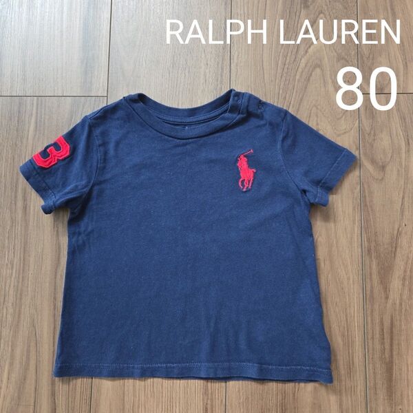 【RALPH LAUREN】 半袖 Tシャツ トップス ネイビー ビックポニー POLO