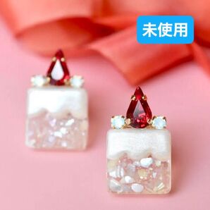 新品未使用*ハンドメイド*Lumipas*バースデーケーキ*ショートケーキ*イヤリング