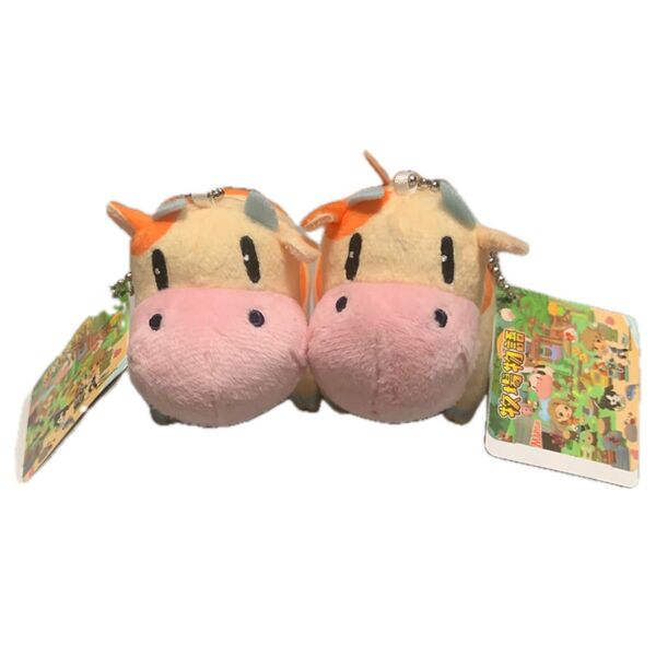 匿名配送 牧場物語 ボールチェーン付き ウシさんぬいぐるみ 全2種セット タグ付き オレンジ色