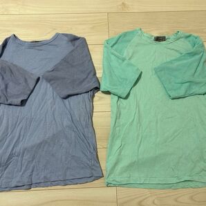 Tシャツ シャツ ブルー グリーン 2点セット