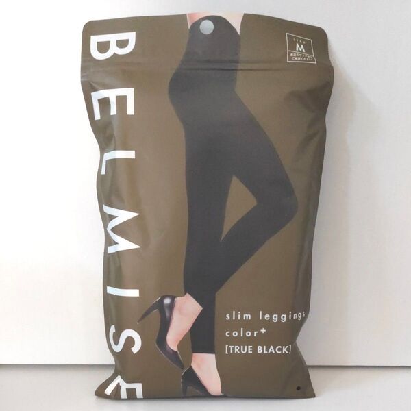 ベルミス スリム レギンス カラープラス ブラック M 黒 BELMISE トゥルーブラック 着圧レギンス