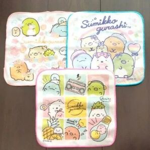 すみっコぐらし プチタオル 3枚セット ミニタオル 綿100% タオルハンカチ