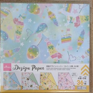DAISO 両面デザインペーパー スイーツ 36枚&シールセット