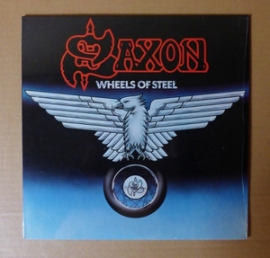 SAXON「WHEELS OF STEEL」米ORIG [初回CARRERE盤ATLANTIC配給] シュリンク美品