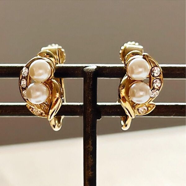 昭和レトロ イヤリング パール キラキラ 木の実 スズラン ビンテージアクセサリー アンティーク