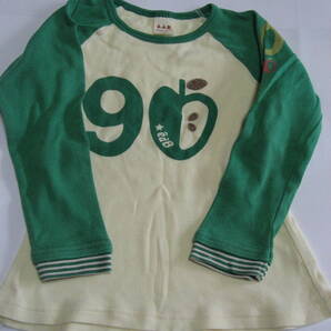 ★e.a.B★べべ★bebe★男の子★緑色りんご★厚手長袖Tシャツ★サイズ110㎝