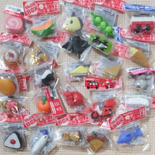 □新品25個セット イワコー おもしろ消しゴム 動物 食べ物 いろいろ□