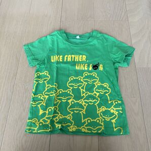 カエルイラスト Tシャツ 110サイズ 緑 グリーン