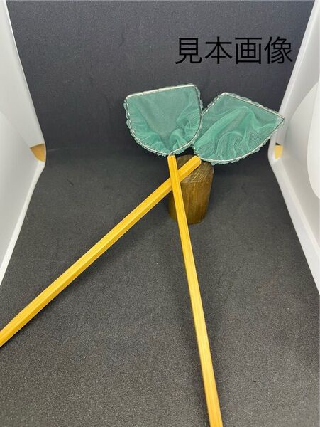 メダカタモ網 お手頃タモ 2本セット極細 緑