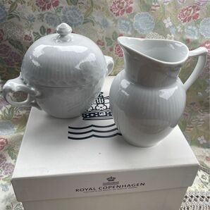 ROYAL COPENHAGEN シュガーポット&クリーマーセット ホワイト 未使用