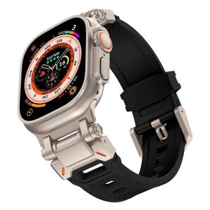 AppleWatch アップルウォッチ バンド ブラック チタン シリコン スポーツ 42/44/45/49mm Ultra 2♪