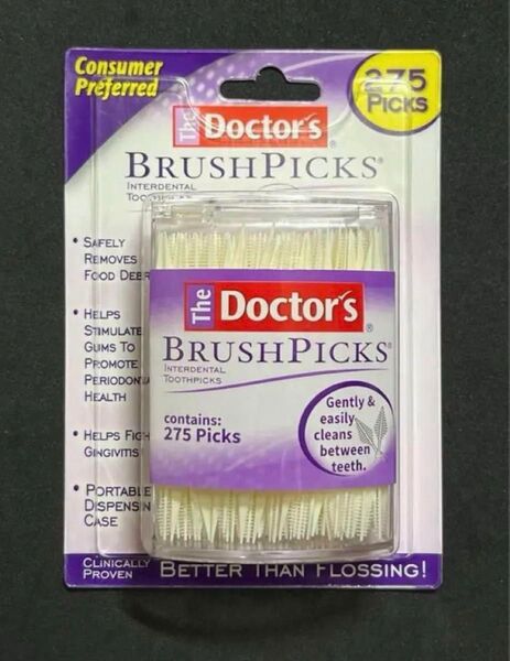 275本入 ドクターズ 極細 デンタル ピック 歯間ブラシ 爪楊枝 フロス The Doctor's BrushPicks