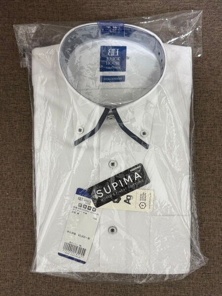 【新品】BRICK HOUSE シャツ工房 形状安定 綿100半袖ワイシャツ37