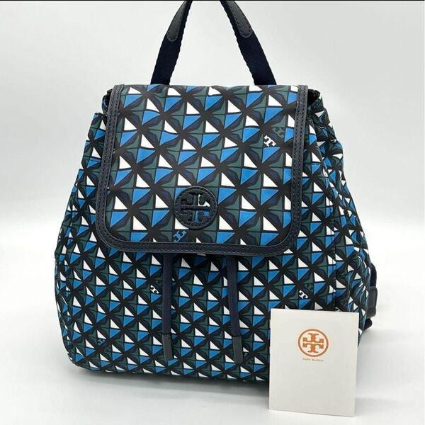 【極美品】Tory Burch トリーバーチ Scout スカウト リュックサック ミニリュック ブルー バックパック ナイロン