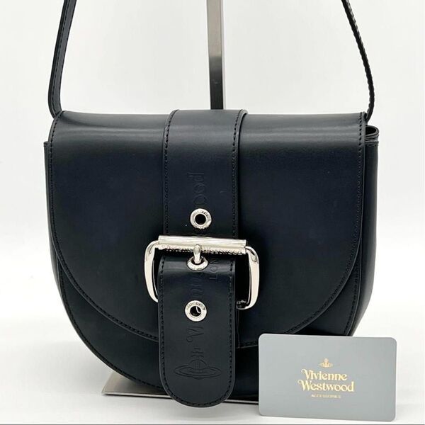 【極美品】VivienneWestwood Alex サドルバッグ ショルダーバッグ ブラック 斜めがけ クロスボディ レザー