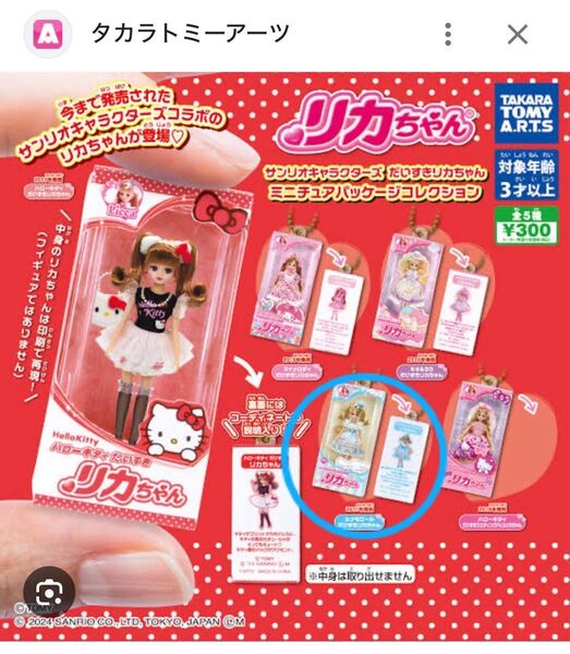 リカちゃん サンリオキャラクターズ ミニチュアパッケージコレクション ガチャ シナモロール