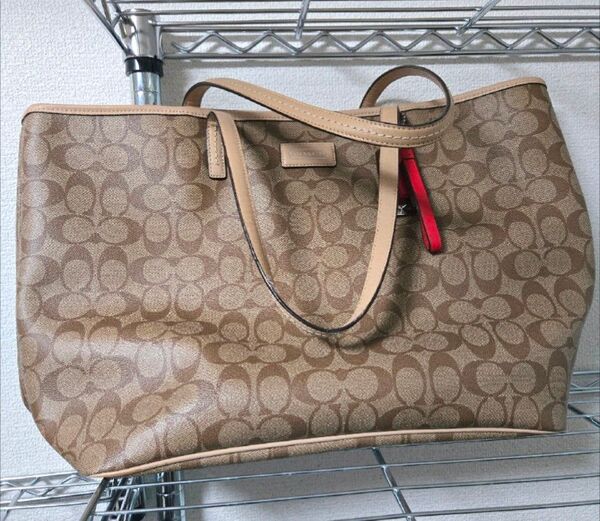 COACH トートバッグ シグネチャー ブラウン