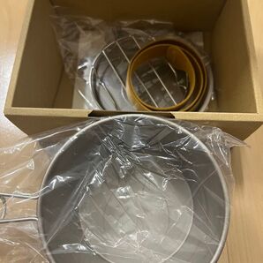 oldmountain 480mlチタンシェラカップ&レザーグリップ&網&フタ