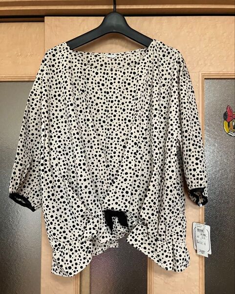 ドット柄チェニック L L「新品・タグ付」