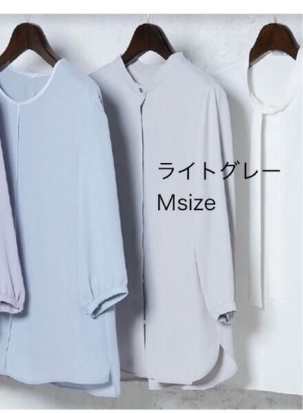 INDIVI インディヴィ シャツ ブラウス Msize ライトグレー オフィスカジュアル