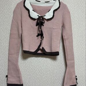 Petit ribbon girly カーディガンピンクフリーサイズ