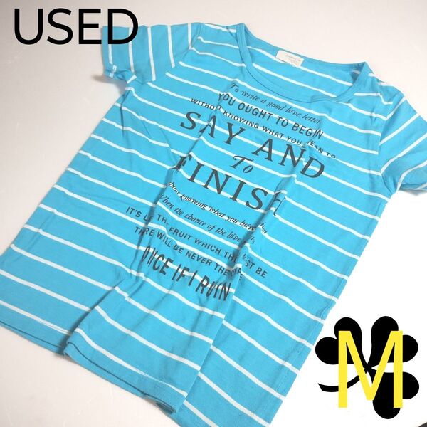 USED★レディーストップス・レディース服・半袖Tシャツ・カットソー・薄手・柄物・Мサイズ