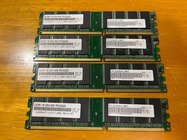 ディスクトップ用メモリー●DDR400 512MB PC3200 4枚組 合計2GB