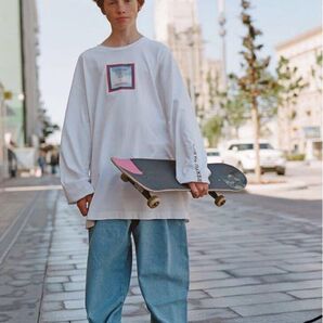 Paccbet 18AW oversized printed L/Slong sleeve 白 M ロンT 長袖 Tシャツ ビッグ