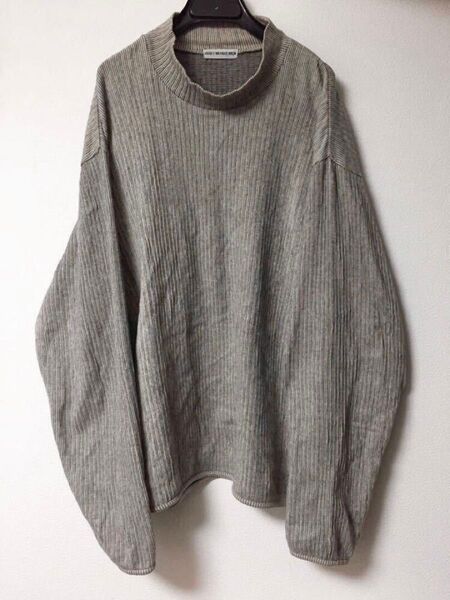 ISSEY MIYAKE MEN 00AW オーバーサイズ ハイネックトップ リブ フライス プリーツ ニット スウェット 90s