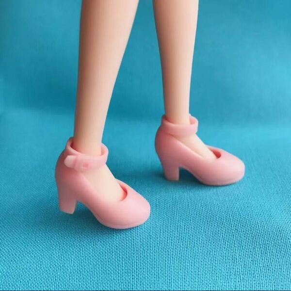 靴 パンプス ストラップシューズ ピンク くつ ドール リカちゃん ジェニー バービー ブライス 1/6 人形 着せ替え