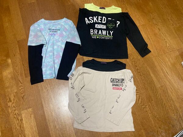 長袖Tシャツ ロンT 150 3枚セット 女の子