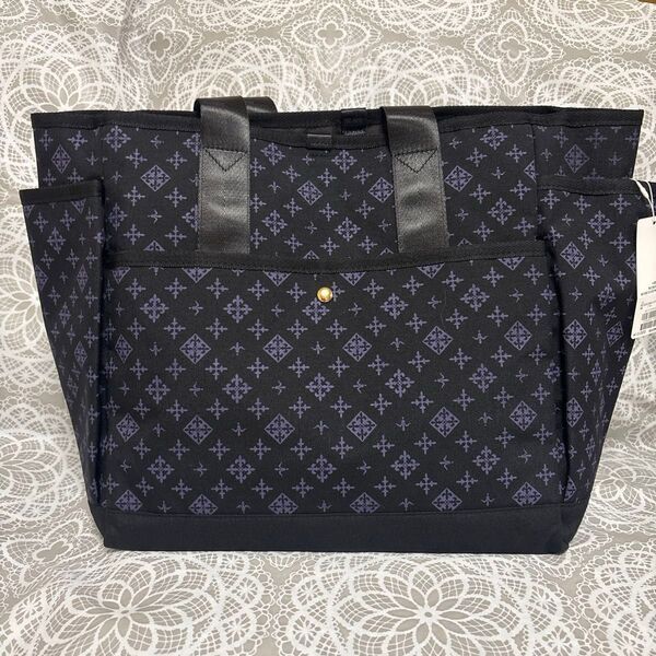 デイリーラシット 【撥水】マルチポケット トートバッグ ブラック×パープル 新品