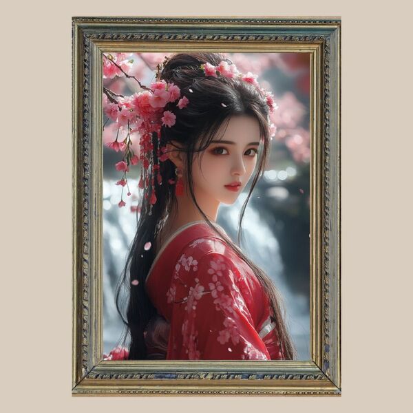 浄化と再生☆ 水の女神 瀬織津姫 ☆ No.42【開運絵画風ヒーリングアート】
