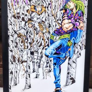 【710】ジョジョの奇妙な冒険 SBR ジョニィ・ジャイロ & 徐倫・承太郎【額装両面 A4ポスター】