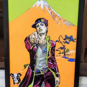 【003】ジョジョの奇妙な冒険 承太郎・イギー 赤富士&歴代主人公 【額装両面・A4ポスター】